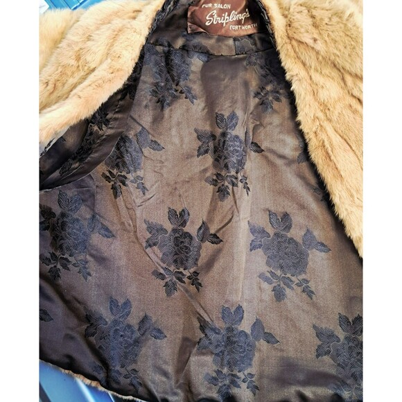 Vintage Stripling's Real Fur Shawl Stole Wrap Carmel Tan Brown Monogrammed - Picture 7 of 17